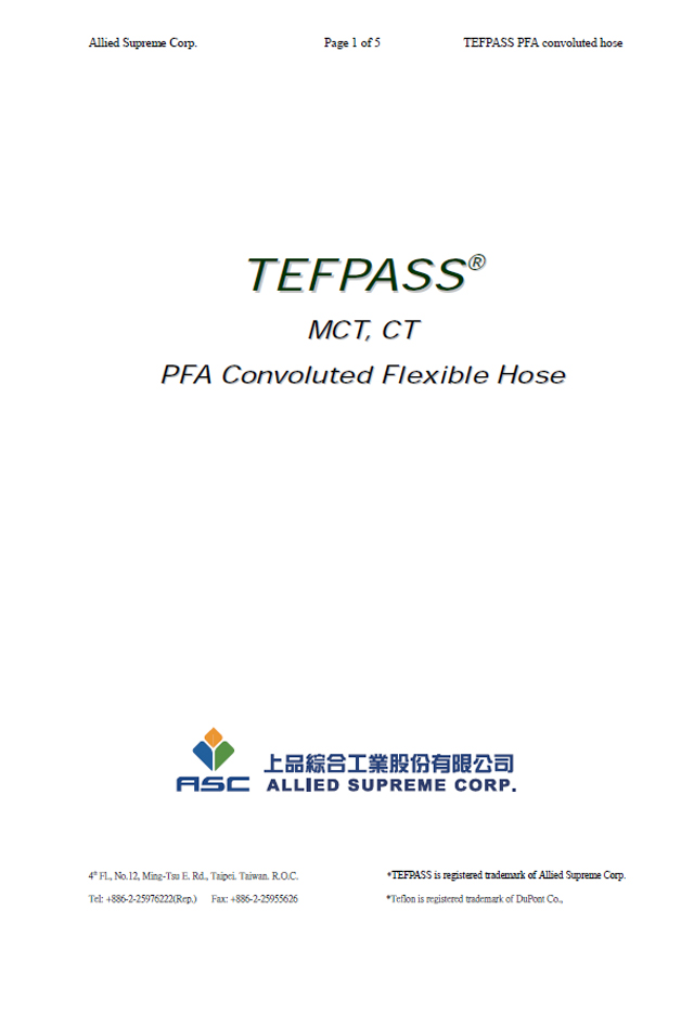 TEFPASS? PFA Convoluted Hose